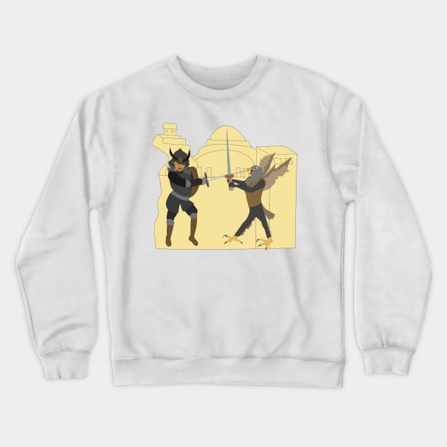 Two Warriors Crewneck Sweatshirt by Alekvik